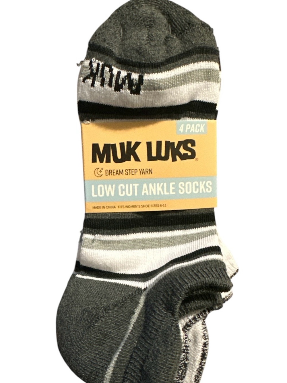 MUK LUKS Women's 4-Pack Dream Step Low-Cut Ankle Socks